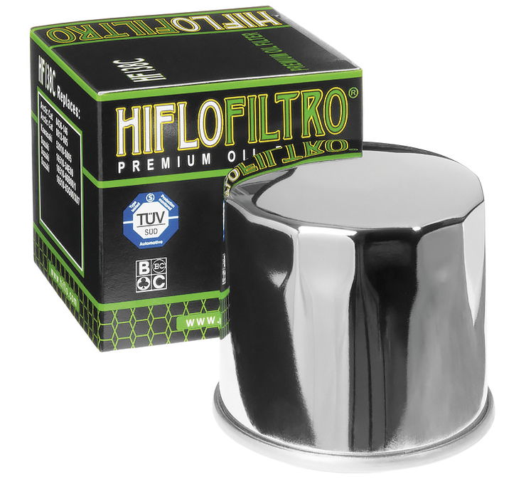 HiFlo Filter - Premium Chrome Oil Filter for Aprillia, Arctic Cat, Kymco and Suzuki (HF138C)
