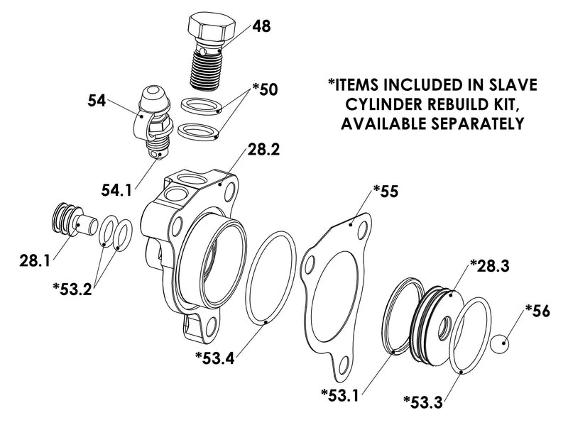 Rekluse - Adjustable Clutch Slave Cylinder - (Husqvarna/KTM) Housing 180-120, Piston 180-308, Brake Fluid, Bleed Screw